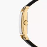 Michael Kors Monroe Three Hand Black Dial Black Leather Strap Watch for Women - MKO1027