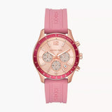 Michael Kors Berkley Quartz Rose Gold Dial Pink Rubber Strap Watch for Women - MKO1039