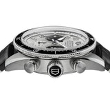 Tag Heuer Autavia Chronometer Flyback Chronograph Silver Dial Black Leather Strap Watch for Men - CBE511B.FC8279