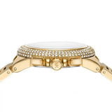 Michael Kors Camille Chronograph White Dial Gold Steel Strap Watch For Women - MK6994