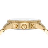 Michael Kors Hutton Chronograph Gold Dial Gold Steel Strap Watch For Men - MK8953