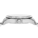 Michael Kors Lexington Lux Three Hand Mother of Pearl Silver Dial Silver Steel Strap Watch for Women - MK7445