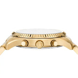 Michael Kors Lexington Chronograph Blue Dial Gold Steel Strap Watch for Men - MK9153