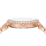 Michael Kors Parker Three-Hand Mother of Pearl White Dial Rose Gold Steel Strap Watch For Women - MK4695