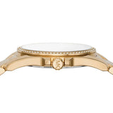 Michael Kors Whitney Three-Hand White Dial Gold Steel Strap Watch For Women - MK6693