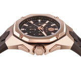 Philipp Plein Octagon Rose Gold Dial Brown Silicone Strap Watch for Men  - PWTBA0223