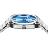 D1 Milano Square Maldives Sea Blue Dial Silver Steel Strap Watch for Men - D1-SQBJ05