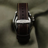 Seiko 5 Sports SKX GMT Automatic Mocha Black Dial Brown Leather Strap Watch For Men - SSK036K1