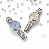 Seiko Diamond Blue Dial Silver Steel Strap Watch for Women - SUR581P1