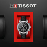 Tissot Dressport Chronograph Black Dial Black Leather Strap Watch for Women - T050.217.17.057.00