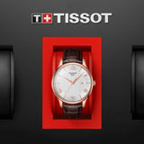 Tissot T Classic Tradition Silver Dial Brown Leather Strap Watch For Men - T063.610.36.038.00