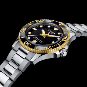 Tissot Seastar 1000 Black Dial Silver Steel Strap Watch For Men - T120.210.127.051.00