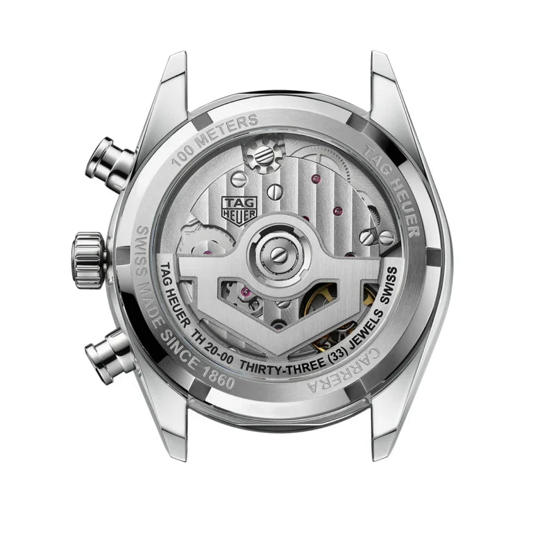 Tag Heuer Carrera Automatic Chronograph Black Dial Black Leather Strap Watch for Men - CBS2210.FC6534