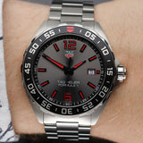 Tag Heuer Formula 1 Quartz Anthracite Dial Silver Steel Strap Watch for Men - WAZ1018.BA0842