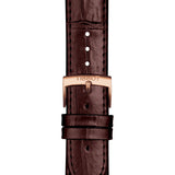 Tissot Carson Premium Chronograph White Dial Brown Leather Strap Watch For Men - T122.417.36.011.00