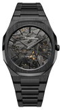 D1 Milano Ultra Thin Two Tone Black Steel Strap Watch for Men - D1-UTBJ31