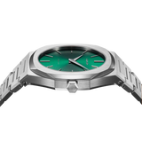 D1 Milano Ultra Thin Green Dial Silver Steel Strap Watch for Men - D1-UTBJ37