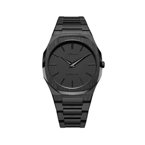 D1 Milano Ultra Thin Shadow Black Dial Black Steel Strap Watch for Men - D1-UTBJSH