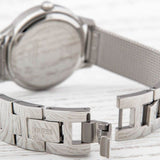 Guess Chelsea Crystals Black Dial Silver Mesh Bracelet Watch For Women - W0647L5