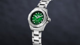 Tag Heuer Aquaracer Professional 200 Automatic Diamond Green Dial Silver Steel Strap Watch for Women - WBP2415.BA0622