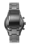 Fossil Retro Pilot Chronograph Black Dial Grey Steel Strap Watch for Men - FS5834