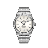 Breitling Chronomat Automatic 36 Diamonds White Dial Silver Steel Strap Watch for Women - A10380591A1A1