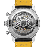Breitling Navitimer B01 Chronograph 43 Silver Dial Black Leather Strap Watch for Men - AB0138241G1P1