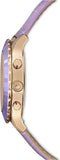 Swarovski Octea Lux Chrono Purple Dial Purple Leather Strap Watch for Women - 56322638