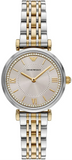 Emporio Armani Gianni T-Bar Beige Dial Two Tone Steel Strap Watch for Women - AR11702