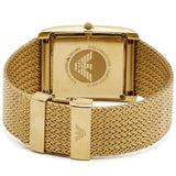 Emporio Armani Super Slim Quartz White DIal Gold Mesh Bracelet Watch For Women - AR2017