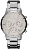 Emporio Armani Renato Chronograph White Dial Silver Steel Strap Watch for Women  - AR2459