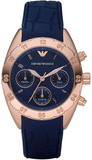 Emporio Armani Sportivo Chronograph Blue Dial Blue Silicone Strap Watch for Women - AR5939