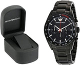 Emporio Armani Sigma Chronograph Black Dial Black Steel Strap Watch for Men - AR6094