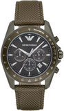Emporio Armani Sigma Chronograph Gray Dial Green Nylon Strap Watch for Men - AR6130
