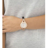 Emporio Armani Chiara Silver Dial Brown Leather Strap Watch for Women - AR7431