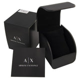 Armani Exchange Hampton Chronograph Black Dial Black Leather Strap Watch For Men - AX2400