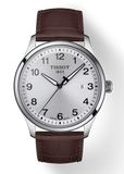 Tissot T-Sport Gent XL Silver Dial Brown Leather Strap Watch for Men - T116.410.16.037.00