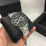 Hugo Boss Allure Chronograph Black Dial Silver Steel Strap Watch for Men - 1513922