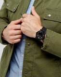 Emporio Armani Luigi Quartz Black Dial Black Silicon Strap Watch For Men - AR11071