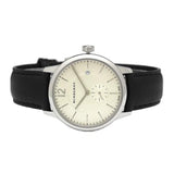 Burberry The Classic Horseferry Beige Dial Black Leather Strap Watch for Men - BU10000