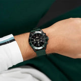 Lacoste Tiebreaker Chronograph Black Dial Green Silicon Strap Watch for Men - 2011153