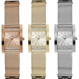 Guess Nouveau Diamonds Rose Gold Dial Rose Gold Mesh Bracelet Watch for Women - W0127L3