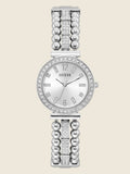 Guess Gala Diamonds Silver Dial Silver Steel Strap Watch for Women - GW0401L1