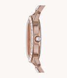 Fossil Jesse Crystal Rose Gold Dial Rose Gold Steel Strap Watch for Women - ES3020