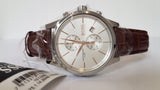 Hugo Boss Jet White Dial Brown Leather Strap Watch for Men - 1513280