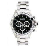 Hugo Boss Ikon Black Dial Silver Steel Strap Watch for Men - 1512965