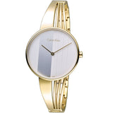 Calvin Klein Drift Silver Dial Gold Steel Strap Watch for Women - K6S2N516
