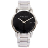 Calvin Klein City Chronograph Black Dial Silver Steel Strap Watch for Men - K2G2G14Y