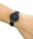 Daniel Wellington Classic Petite Reading Black Dial Black Leather Strap Watch For Women - DW00100179