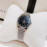 Gucci G Timeless Quartz Black Dial Silver Steel Strap Watch For Women - YA1265020